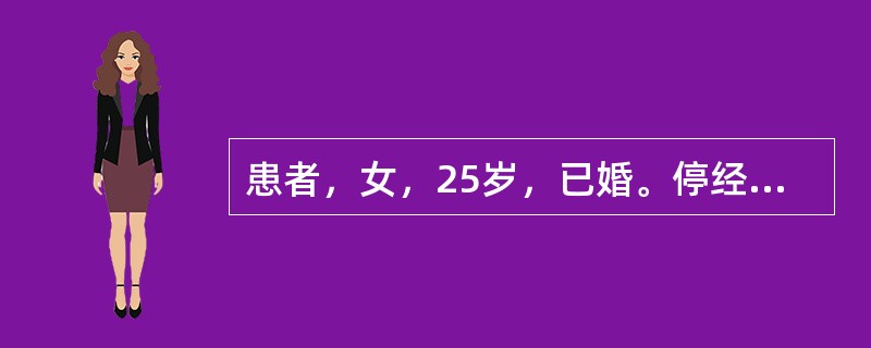 患者，女，25岁，已婚。停经38天，基础体温上升24天，近2天，少量阴道流血。其