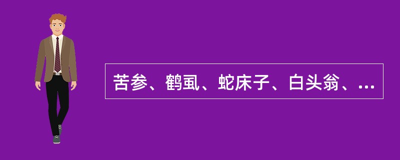 苦参、鹤虱、蛇床子、白头翁、百部属外治法中的( )。