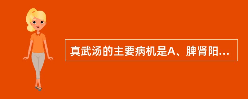 真武汤的主要病机是A、脾肾阳虚，关门不利B、下元亏虚，气化不利C、邪侵少阴，肾失