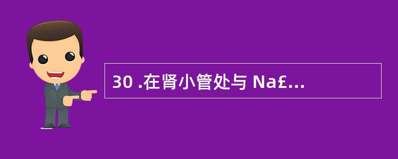 30 .在肾小管处与 Na£« 重吸收相关的物质有A .葡萄糖B .氨基酸C .