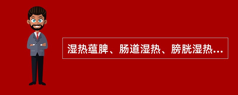 湿热蕴脾、肠道湿热、膀胱湿热、肝胆湿热共同的基本特征是A、带下色黄B、里急后重C