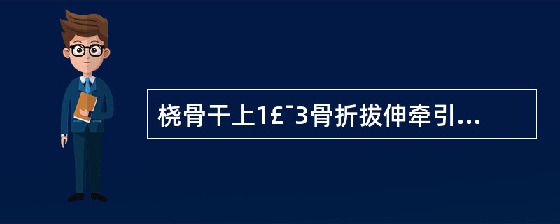 桡骨干上1£¯3骨折拔伸牵引时应( )。