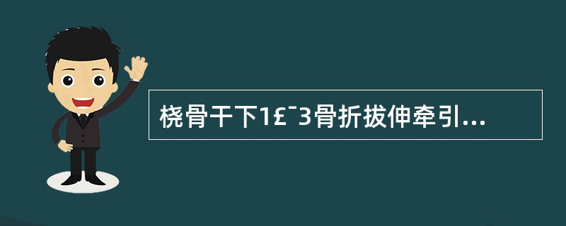 桡骨干下1£¯3骨折拔伸牵引时应( )。