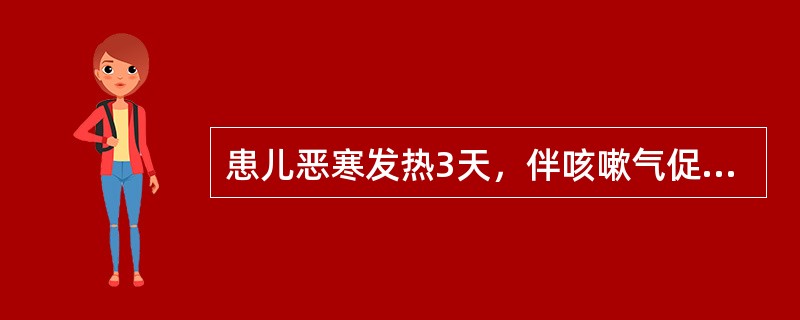 患儿恶寒发热3天，伴咳嗽气促，咯吐黄稠痰，甚则喘息不得平卧，胸中烦热，身热汗出，