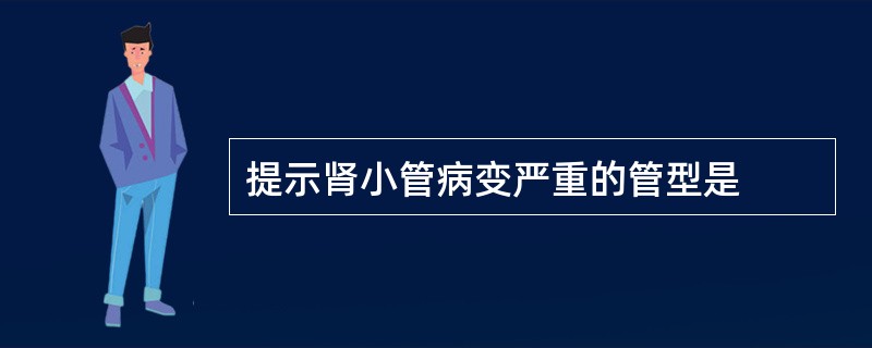 提示肾小管病变严重的管型是