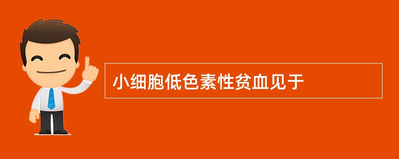 小细胞低色素性贫血见于