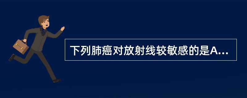 下列肺癌对放射线较敏感的是A、腺癌B、鳞癌C、未分化癌D、肺泡细胞癌E、转移性肺