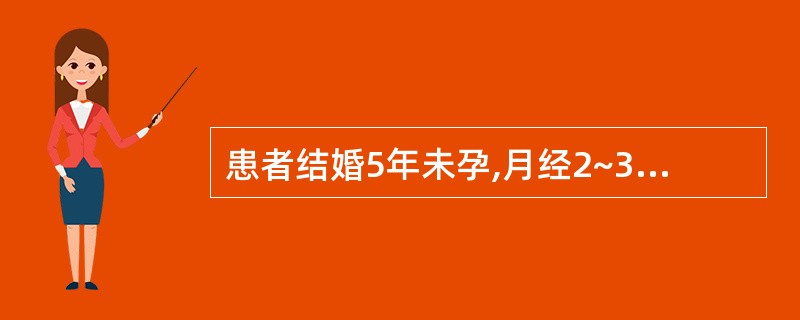 患者结婚5年未孕,月经2~3个月一行,量少色淡,面色晦暗,腰酸腿软,小便清长,大