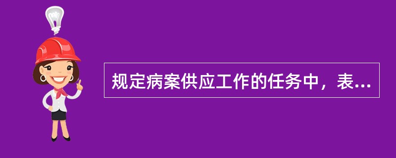 规定病案供应工作的任务中，表述不正确的是A、负责门、急诊、住院和健康保健病案的供