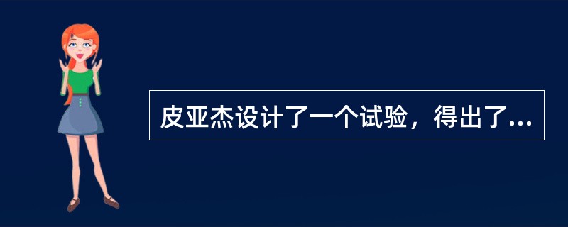 皮亚杰设计了一个试验，得出了“幼儿对事物进行判断时是以自我为中心，不能采纳别人的