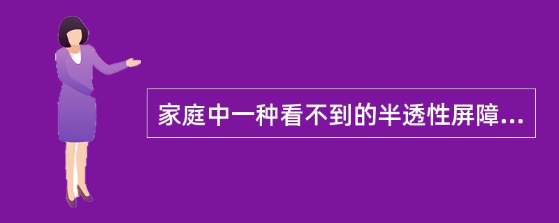 家庭中一种看不到的半透性屏障，称为A、结构B、边界C、代沟D、隔膜E、不确定性