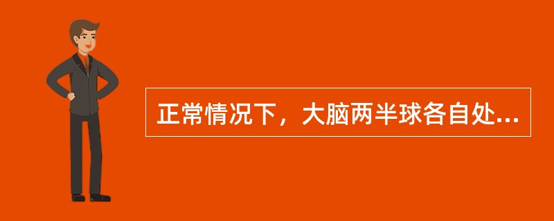 正常情况下，大脑两半球各自处理不同类型的信息，一般来说A、右半球专管语词能力如语