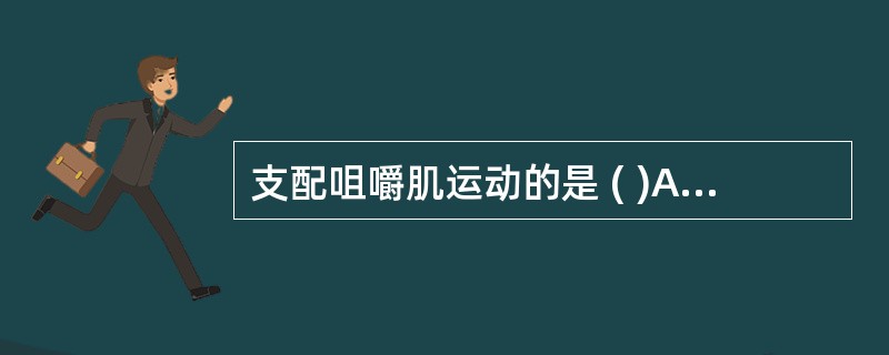 支配咀嚼肌运动的是 ( )A、动眼神经核B、动眼神经副核C、滑车神经核D、眼神经