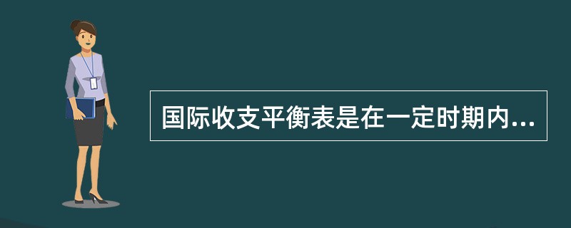 国际收支平衡表是在一定时期内,一国居民对其他国家的居民所进行的全部经济贸易的系统