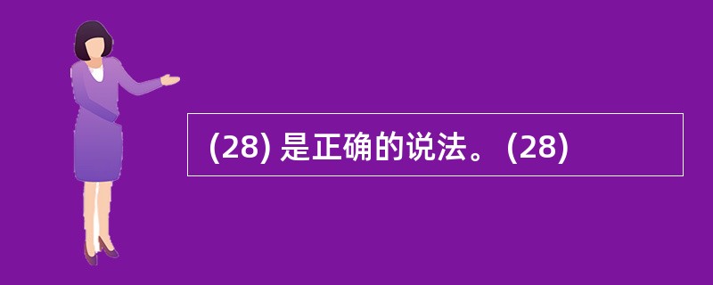  (28) 是正确的说法。 (28)