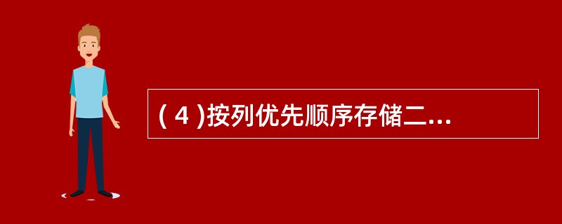 ( 4 )按列优先顺序存储二维数组 A mn 的元素,设每个元素占用 1 个存储