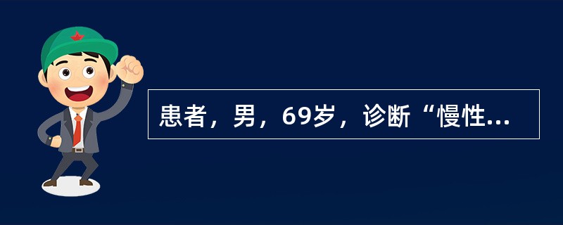 患者，男，69岁，诊断“慢性支气管炎，阻塞性肺气肿”，现痰多，难咳出，对其进行排