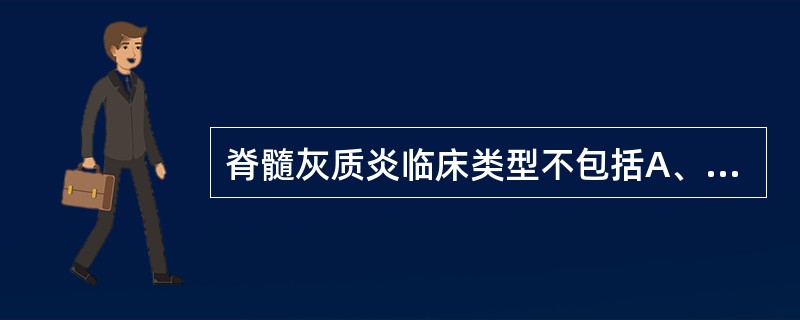 脊髓灰质炎临床类型不包括A、痉挛型B、顿挫型C、脑炎型D、无瘫痪型E、瘫痪型 -