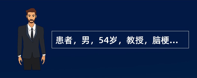 患者，男，54岁，教授，脑梗死后左侧肢体活动受限，现在上肢Brunnstrom分