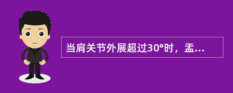 当肩关节外展超过30°时，盂肱关节和肩胛胸壁关节运动幅度的比例为A、1：1B、1