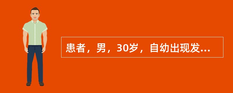 患者，男，30岁，自幼出现发作性呼吸困难，有时咳嗽，三天来喘息发作不止，伴咳嗽，