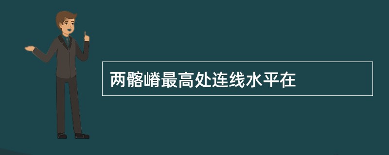 两髂嵴最高处连线水平在