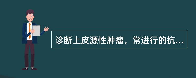 诊断上皮源性肿瘤，常进行的抗体检测为A、CKB、CD20C、ERD、PRE、LC