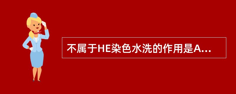 不属于HE染色水洗的作用是A、使苏木素和染液进入细胞核中B、使苏木素和染液进入细