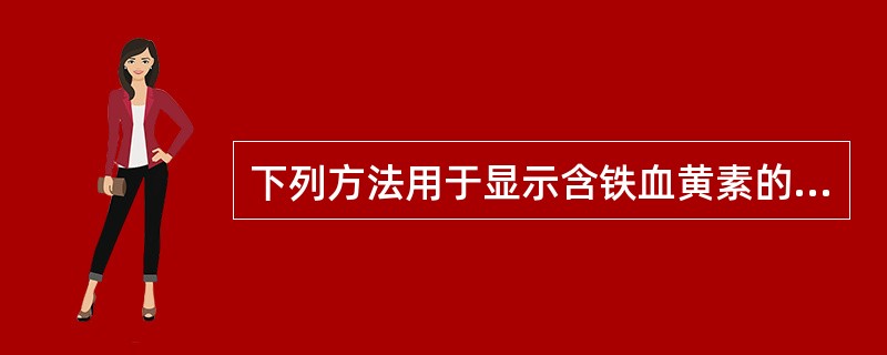 下列方法用于显示含铁血黄素的是A、Lillic硫酸亚铁法B、Perlsblue亚