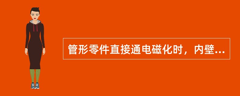 管形零件直接通电磁化时，内壁磁场为零