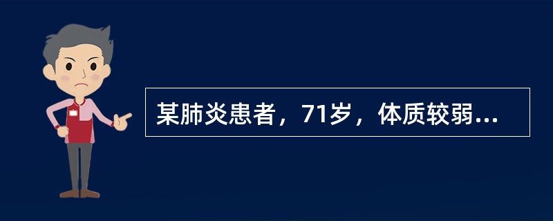 某肺炎患者，71岁，体质较弱，虽经抗感染及一般对症治疗，但没有明显好转，为防止病