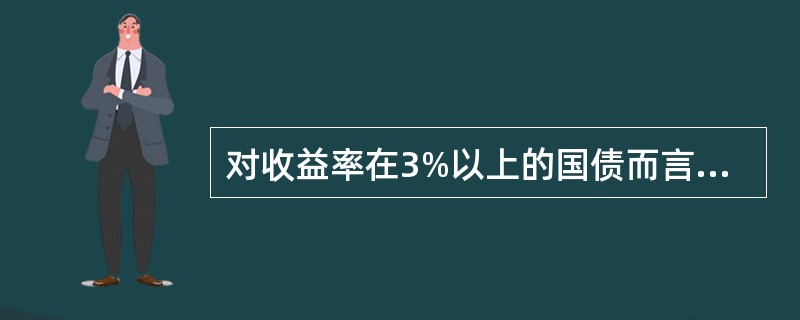 对收益率在3%以上的国债而言，久期最小的国债是最便宜可交割债券。对于收益率在3%