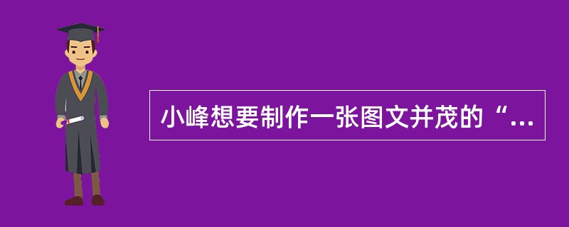 小峰想要制作一张图文并茂的“五四青年节汇演”海报，他应该选用以下哪个软件？（）