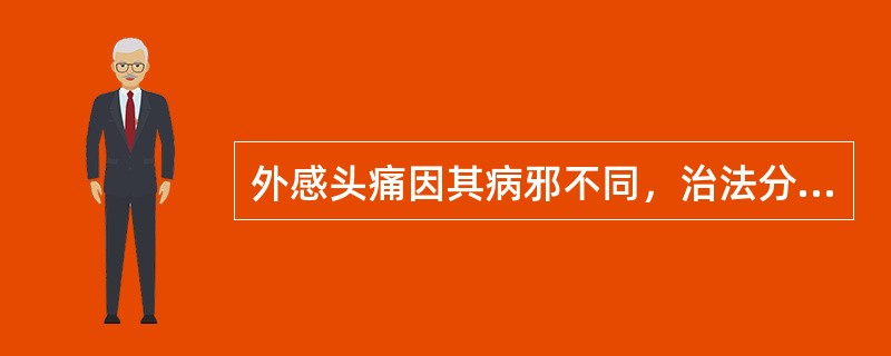 外感头痛因其病邪不同，治法分别采用（）