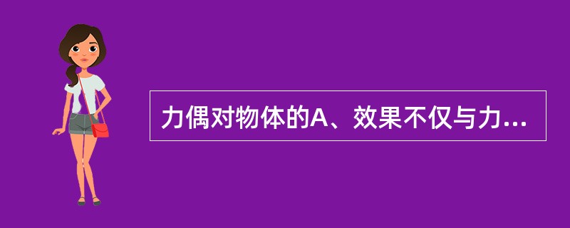 力偶对物体的A、效果不仅与力的大小有关，而且与两力作用线的垂直距离有关，这个垂直