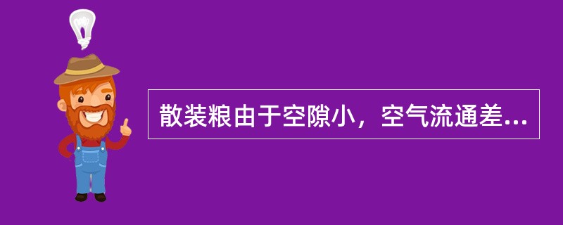 散装粮由于空隙小，空气流通差，粮温受外温影响一般（）。