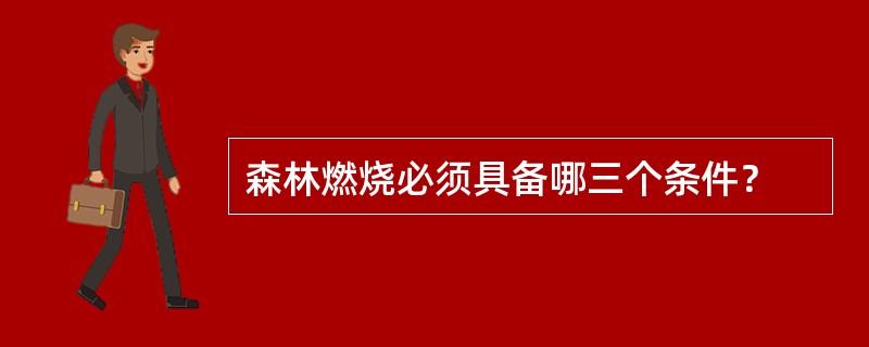 森林燃烧必须具备哪三个条件？