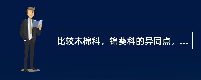 比较木棉科，锦葵科的异同点，锦葵科的花有何显著特点？园林应用中如何体现？