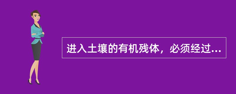 进入土壤的有机残体，必须经过土壤微生物的分解以及一系列复杂的生物化学变化后才能生