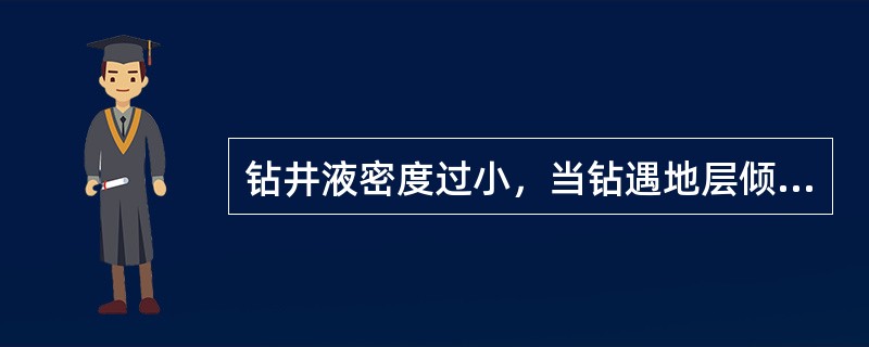 钻井液密度过小，当钻遇地层倾角（）的井段时最易垮塌。