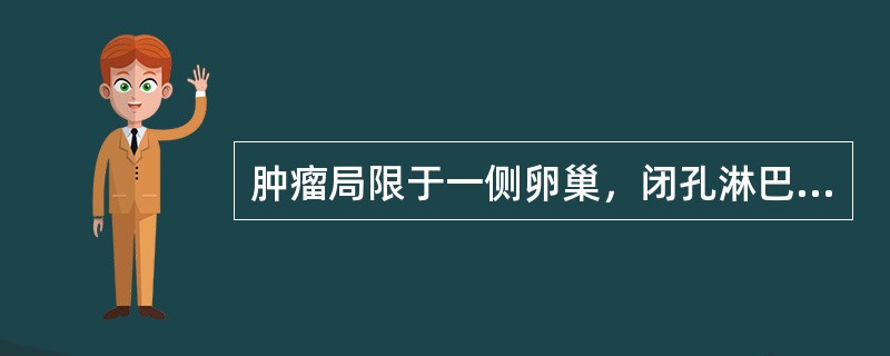 肿瘤局限于一侧卵巢，闭孔淋巴结有转移，下列哪项恰当（）。