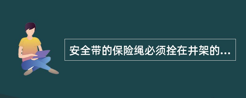 安全带的保险绳必须拴在井架的（）上。