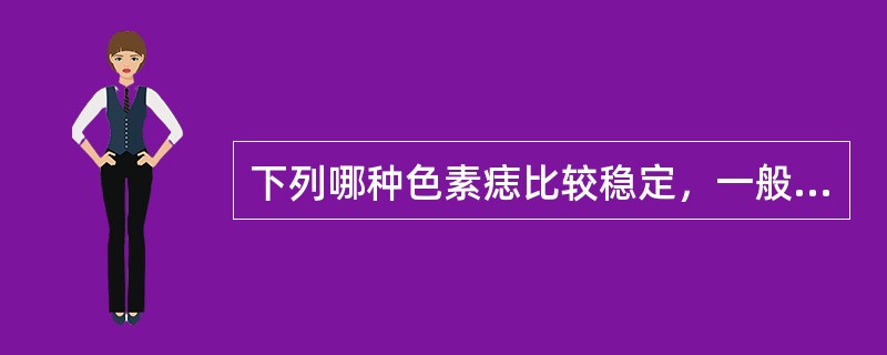 下列哪种色素痣比较稳定，一般不会发生恶变（）。