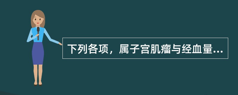 下列各项，属子宫肌瘤与经血量增多关系密切的是（）。