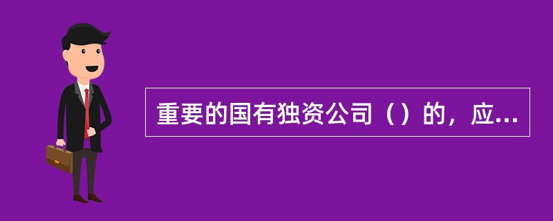 重要的国有独资公司（）的，应当由国有资产监督管理机构审核后，报本级人民政府批准。