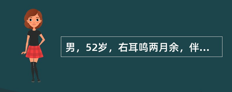 男，52岁，右耳鸣两月余，伴鼻塞，CT如图所示，应诊断为（）。