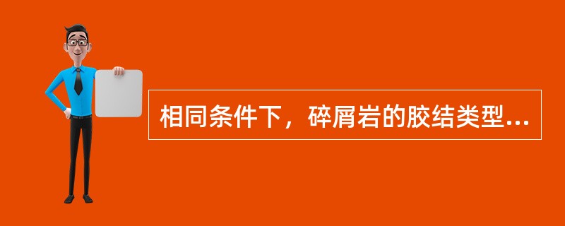 相同条件下，碎屑岩的胶结类型中储层物性最好的是（）胶结。