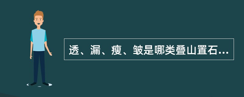 透、漏、瘦、皱是哪类叠山置石的选石标准（）。