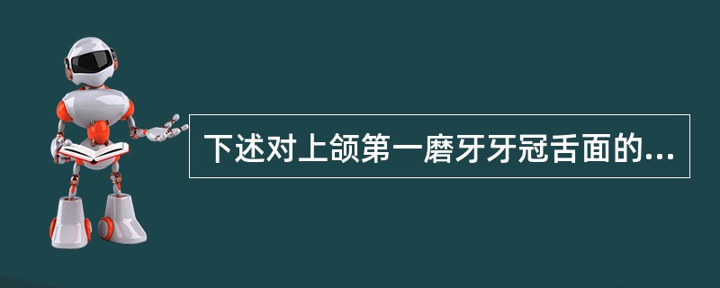 下述对上颌第一磨牙牙冠舌面的描述,错误的是