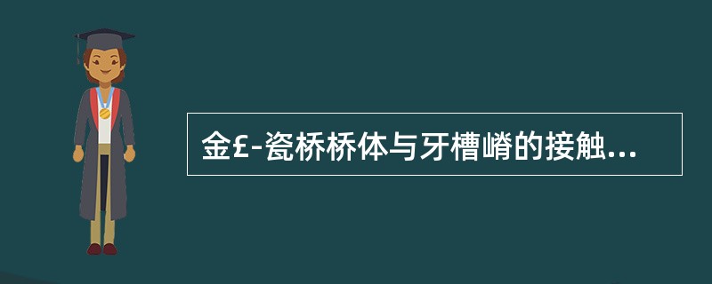 金£­瓷桥桥体与牙槽嵴的接触方式不能为